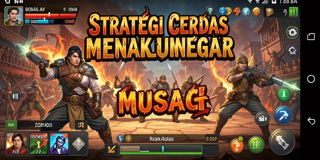 Screenshot gameplay 898A menampilkan pertempuran strategi yang intens.