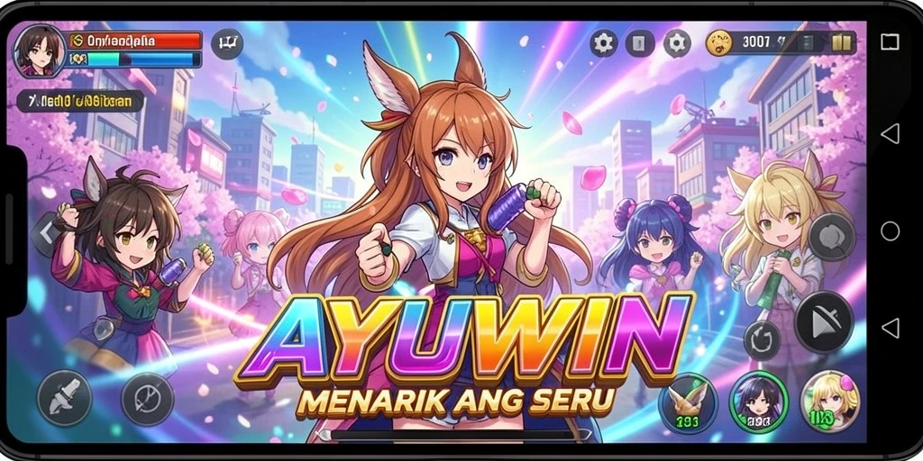 Gameplay AYUWIN yang menampilkan karakter Anime yang dinamis.