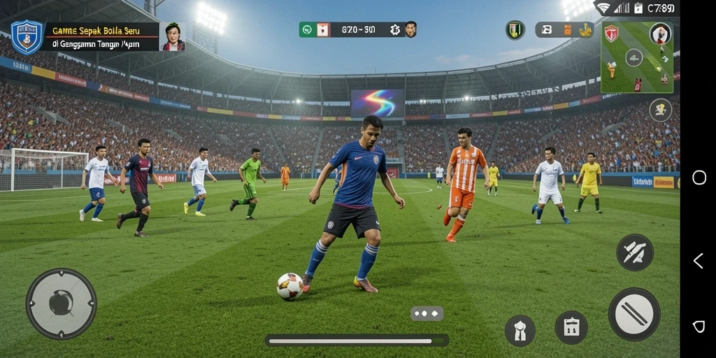 Tampilan menarik dari gameplay sepak bola di C7890 yang realistis.