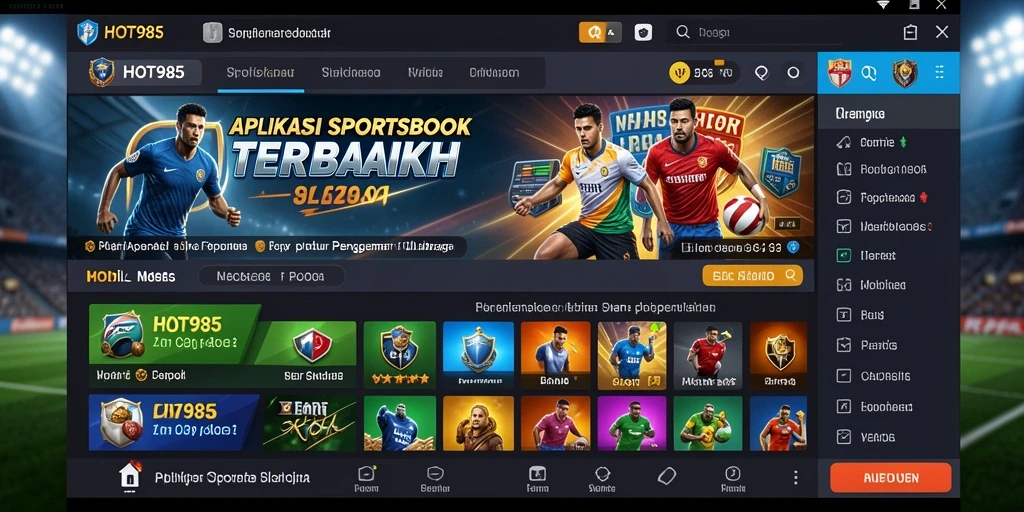 Tampilan gameplay HOT985 menampilkan taruhan olahraga secara langsung.
