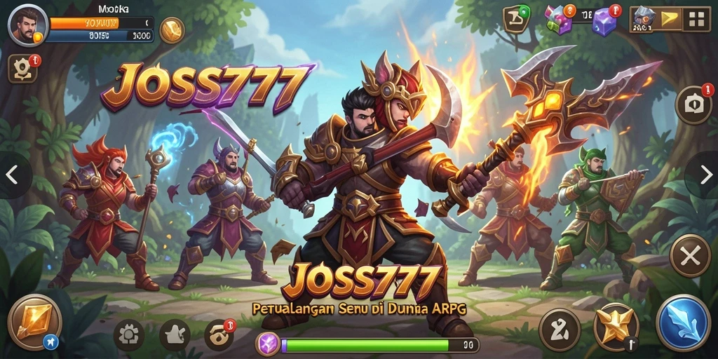 Screenshot gameplay JOSS777 yang menampilkan aksi seru dalam pertarungan ARPG.