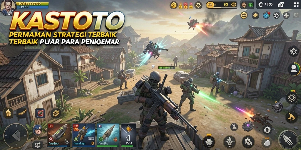 Tampilan screenshot utama KASTOTO menampilkan gameplay strategi yang mendebarkan.