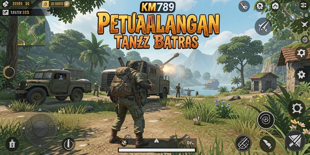 Screenshot gameplay KM789 menunjukkan eksplorasi dunia yang luas dan menarik.