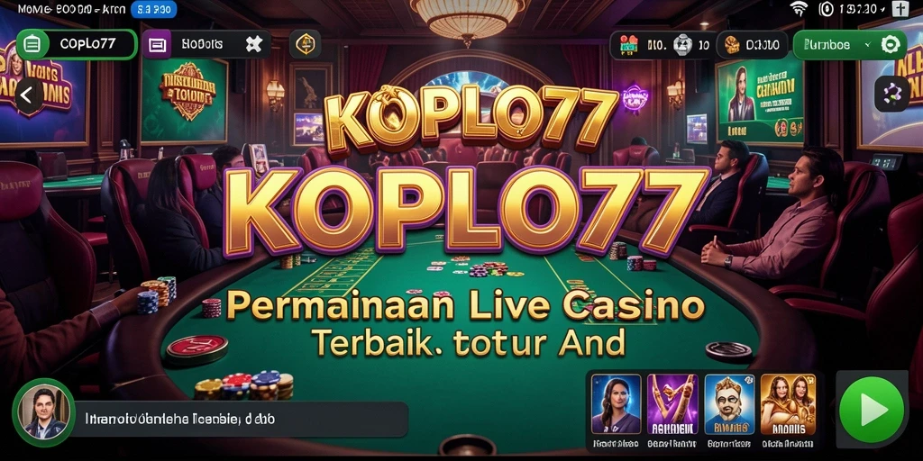 Screenshot KOPLO77 menampilkan dealer langsung dan suasana kasino yang nyata.