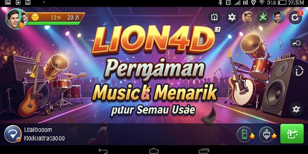 Screenshot gameplay LION4D yang menunjukkan interaksi dengan musik.
