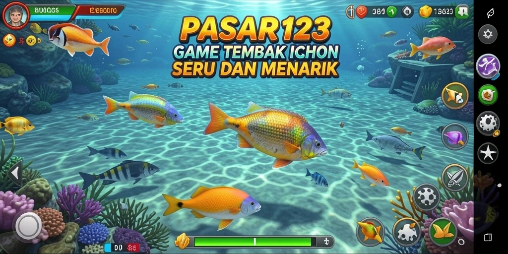 Gameplay menembak ikan yang seru dan menantang di PASAR123.