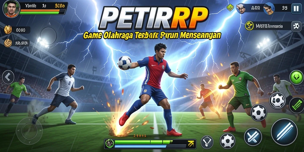 Screenshot utama PETIRRP menampilkan aksi seru dalam olahraga yang kompetitif.