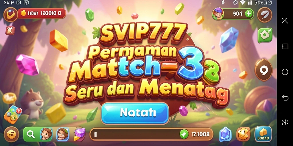 Tampilan screenshot gameplay SVIP777 yang menampilkan elemen Match-3 yang seru.