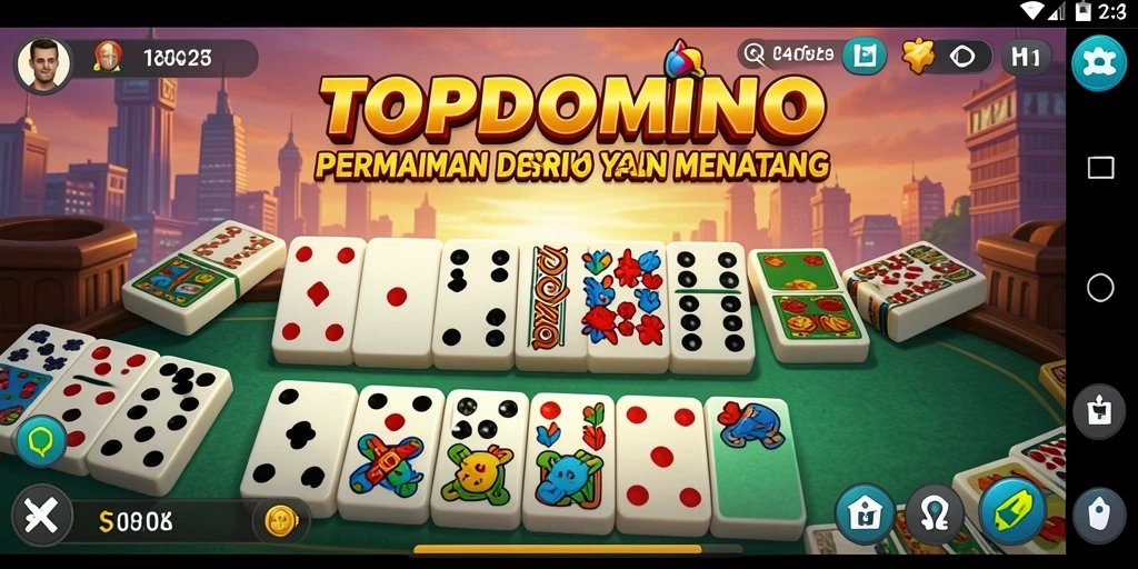 Screenshot gameplay dominasi dalam TOPDOMINO yang menegangkan dan seru.