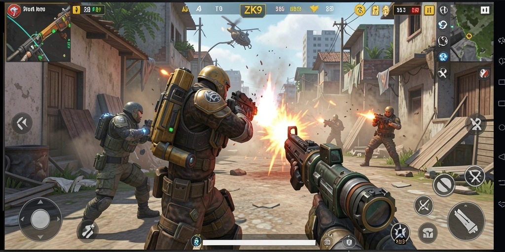Tampilan menegangkan gameplay ZK9 dengan pertarungan seru di arena.